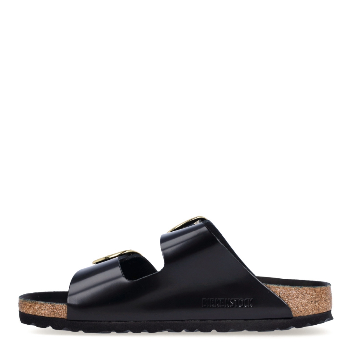 Sandalias de la marca Birkenstock, modelo ARIZONA BB. Sandalias elaboradas en piel de alta calidad color negro, con base de corcho y látex de forma anatómica. Cierre de las sandalias con doble hebilla de espiga de metal dorado con ajuste individual, en empeine y pala. Estas sandalias Birkenstock ARIZONA BB son un complemento ideal para esta temporada, su diseño simple atemporal, lo hace el accesorio clásico para tus looks!