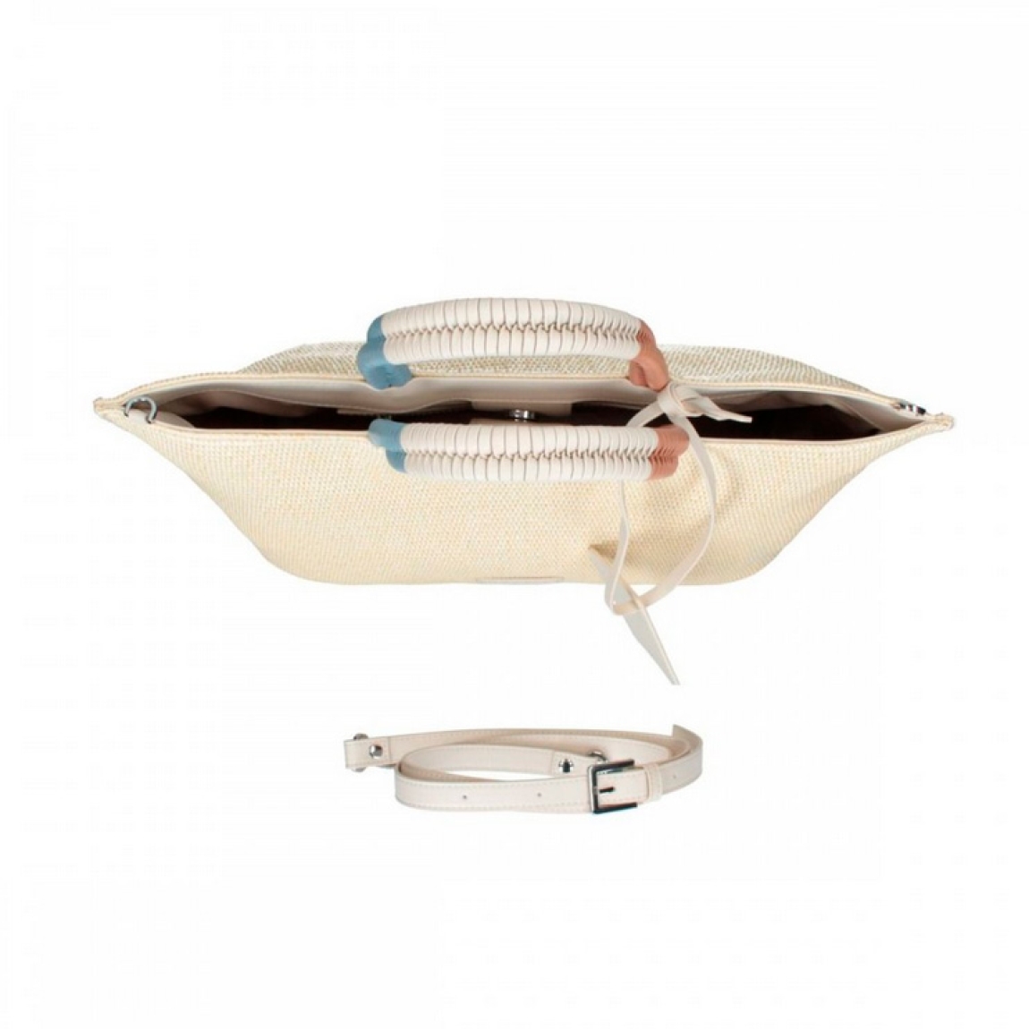 Bolso de la marca Rebelle, modelo FILLIPPA GIZA. Bolso elaborado rafia trenzada color beig. Se caracteriza por su doble portabilidad, se puede llevar en el hombro, y gracias a la correa de hombro desmontable y ajustable, se puede llevar cruzado. El interior está forrado y cuenta gran espacio. Cierre con botón. Medidas: alto 28cm y ancho 40cm. Este bolso Rebelle FILLIPPA GIZA es ideal para llevar todo lo que necesites a todos lados!