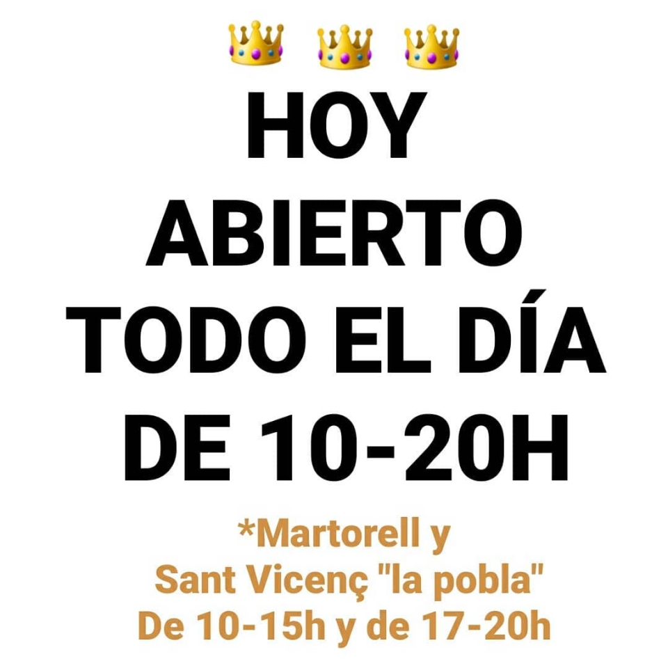 ¡¡Solo te queda unas horas para terminar tus 🎁 de reyes!! Estás de suerte porqué estamos de ⚠️REBAJAS⚠️ y hoy tenemos ABIERTAS las tiendas TODO EL DÍA excepto Munné Martorell y Munné Sant Vicenç 