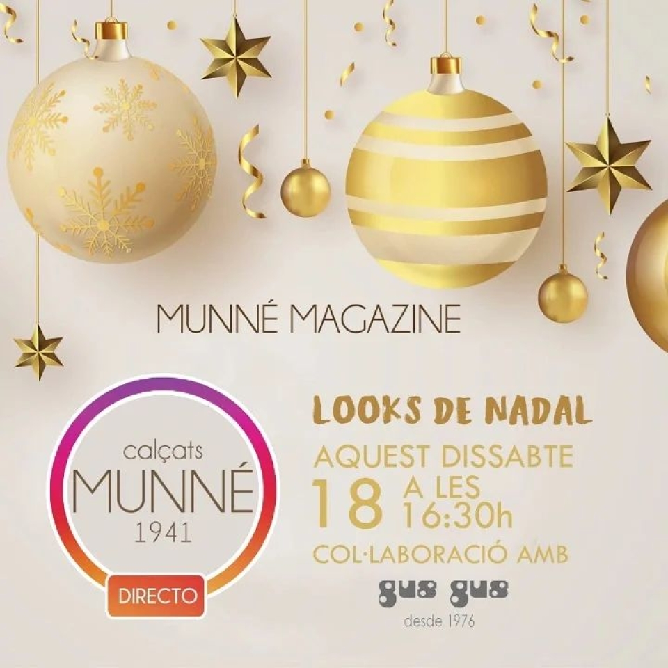 ¡¡MAGAZINE AMB @gusgusboutique !! 🎄AVUI serà un gran directe AMB LOOKS DE NADAL❤ No us ho perdeu!! Ens veiem a les 16:30h a Instagram‼️