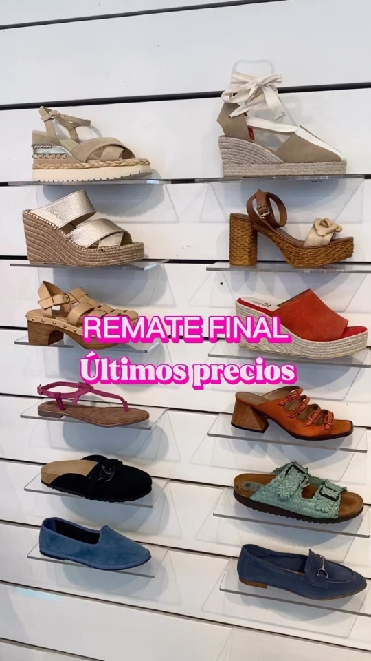 No te pierdas la oportunidad de lucir como una verdadera estrella sin gastar una fortuna. Ven y descubre cómo tus pasos pueden deslumbrar a todos a tu alrededor. ¡Nuevos precios, nuevo estilo, nueva tú! No hay mejor sensación que encontrar el par perfecto que combina estilo y comodidad, y aún mejor cuando vienen con increíbles descuentos. Desde elegantes tacones hasta zapatillas casuales y sandalias con actitud , nuestra colección de rebajas tiene algo para cada ocasión y gusto. #RebajasDeZapatos #sandalias #RemateFinal #DescuentosIncreíbles #vacaciones # rebajas #barcelona # madrid