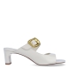 Sandalias de la marca Ines Palliser, modelo HELLA. Exterior en piel color blanco con punta redonda y cierre de hebilla color dorado en pala. Interior en piel color blanco. Sandalias con tacón de 5cm de altura. Estas sandalias Ines Palliser HELLA son unas clásicas, ideales para darle el look de elegancia y comodidad a tus looks!