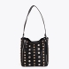 Bolso de hombro de la marca Lola Casademunt, modelo GIGI. Bolso elaborado en polipiel color negro con diseño atrevido con tachas doradas y brillantes. Confeccionado en cuero sintético de alta calidad, es perfecto para añadir un toque de glamour rockero a tu look urbano. Incluye cierre de cremallera y correa ajustable para mayor comodidad.ALTO 24cm ANCHO 22.5cm PROFUNDIDAD 14cm