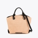 Bolso tipo capazo con efecto rafia de la marca Lola Casademunt, modelo LUCIANA. Bolso elegante y versátil. Asa doble en negro con detalles en dorado. Interior amplio con cierre de cremallera y forro suave. Bolso Lola Casademunt, LUCIANA, ideal para complementar tus looks veraniegos con un toque chic.ALTO 29cm- ANCHO 32cm PROFUNDIDAD 12.5cm