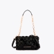 Bandolera elegante de la marca Lola Casademunt, modelo NUDOS. Bolso de diseño exclusivo con textura de nudos y cadena dorada. Elaborada en material sintético de alta calidad color negro, perfecta para eventos casuales o formales. Bolso Lola Casademunt dispone de cierre seguro y correas ajustables para mayor versatilidad. Bolso Lola Casademunt NUDOS, es un complemento ideal para destacar tus looks con estilo!ALTO 15cm ANCHO 27cm PROFUNDIDAD 4.5cm