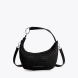 Bolso de diseño media luna de la marca Lola Casademunt, modelo CHIARA_S. Bolso con elegante textura trenzada elaborado en polipiel de color negro . Asa ajustable y desmontable, cierre de cremallera y acabado en sutil tono negro. Bolso Lola Casademunt, CHIARA_S, es un complemento moderno y versátil para cualquier ocasión.ALTO 18cm ANCHO 28cm PROFUNDIDAD 7cm