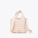 Elegante bolso de la marca Lola Casademunt, modelo LEDA_S. Bolso confeccionado en material trenzado color crudo con detalle de lazo metálico. Incluye doble asa y cierre de cremallera. Forro interior con bolsillos. Ideal para cualquier ocasión, añade un toque chic a tu look diario. Bolso Lola Casademunt LEDA_S, ideal para llevar a todos lados!ALTO 18cm ANCHO 22cm PROFUNDIDAD 8.5cm