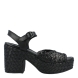 Sandalias de la marca Carmenla, modelo K-15. Exterior de las sandalias en piel trenzada color negro. Interior de las sandalias en piel color negro. Cierre de las sandalias Carmela con hebilla en el tobillo. Sandalias Carmela con tacón de 8cm de altura. Estas sandalias Carmela, modelo K-15, son unas clásicas y complento perfecto para esta temporada, podrás armar looks increíbles y lucirlos con la máxima comodidad!