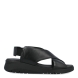 Sandalias de la marca Munné, modelo ALICIA. Exterior de las sandalias en piel color negro con pala cruzada. Interior de las sandalias en piel color negro. Cierre de las sandalias Munné con gomas elásticas y cuña de 3cm de altura. Estas sandalias Munné ALICIA son el complemento perfecto para tus looks de verano. No te pueden faltar en el armario.