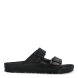 Sandalias de la marca Birkenstock, modelo ARIZONA EVA. Sandalias elaboradas en neopreno de alta calidad color negro. Cierre de las sandalias con dos hebillas, en el empeine y la pala. Sandalias Birkenstock con suela plana y de goma. Estas sandalias Birkenstock ARIZONA EVA son un complemento clásico para tus looks de temporada. No te puede faltar en el armario.