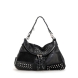 Bolso de la marca A.S.98, modelo AMYL. Elaborado en piel color negro con detalle de tachas en todo el bolso. Cierre con cremallera. Interior con amplio espacio. Bolso A.S.98 con doble asa, una de hombro, y otra, bandolera para mayor comodidad. Medidas: alto 18cm y ancho 36cm. Este bolso A.S.98 AMYL es ideal para esta temporada!