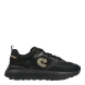 Deportivas transpirables de la marca Cruyff, modelo 2410. Exterior de las deportivas en naylon color negro con detalle del logo de la marca. Interior de las deportivas en textil color negro. Cierre de las Cruyff con cordones y suela plana. Estas deportivas Cruyff 2410 son unas clásicas que no te pueden faltar en el armario.