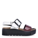 Sandalias de la marca Art, modelo MALAGA. Exterior en piel color granate y blanco. Interior en piel color negro. Cierre de sandalias Art con hebilla en tobillo. Suela dentada con 4cm de plataforma. Estas sandalias Art MALAGA son ideales para tus looks de temporada!