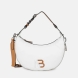 Bolso hobo de la marca Binnari, modelo EBRO de tamaño mediano. Bolso elaborado en piel coolor blanco con detalle en camel. Tiene 2 posicones. Así mismo, su asa es ajustable y se accede al interior por medio de una cremallera superior. En el interior encontramso 3 bolsillos, uno de ellos con cremallera. Los detalles metálicos son de color nickel. Medidas: alto 18cm y ancho 32cm. Este bolso Binnari EBRO es ideal para llevarlo a todos lados!