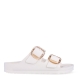 Sandalias de la marca Birkenstock, modelo ARIZONA BBE. Sandalias elaboradas en neopreno de alta calidad color blanco, con base de látex de forma anatómica. Cierre de las sandalias con doble hebilla de espiga de metal con ajuste individual, en empeine y pala. Estas sandalias Birkenstock ARIZONA BBE son un complemento ideal para esta temporada, su diseño simple atemporal, lo hace el accesorio clásico para tus looks!