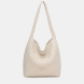 Bolso grande de la marca Binnari, modelo LIRA. Bolso elaborado en PU trenzado color hielo, es un auténtico best seller gracias a su diseño cómodo, ligero y súper versátil. Su asa larga permite llevarlo al hombro con total comodidad, adaptándose perfectamente al cuerpo. Bolso Binnari LIRA con un interior amplio, ideal para el día a día, y los detalles metálicos en tono oro claro aportan un toque elegante. Medidas: alto 34cm y ancho 35cm.