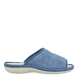 Zapatillas de la marca Nordikas, modelo BOREAL. Exterior de las zapatillas en toalla color azul. Interior de las zapatillas en piel troquelada color blanco. Suela de las zapatillas plana y de goma. Estas zapatillas Nordkias BOREAL te harán disfrutar del comfort de estar en casa, gracias a su tejido y fabricación que brindán comodidad y ligereza.