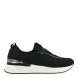 Deportivas transpirables de la marca Tamaris, modelo Victor. Exterior de las deportivas en textil negro con detalle en escarchado en la parte de cordones y dorado en el talón. Interior de las deportivas en textil color negro. Cierre de las deportivas Tamaris con cordones negros. Deportivas Tamaris con cuña de 3cm de altura. Estas deportivas Tamaris Victor, tienen el color y diseño clásico para combinar con todos tus looks!