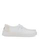 Náuticos transpirables de la marca Hey Dude, modelo WENDY ESPADRILE. Exterior de los áuticos en textil color blanco. Interior en textil color blanco. Cierre de los náuticos Hey Dude con cordón elástico blanco. Naúticos con suela plana. Estos náuticos Hey Dude WENDY ESPADRILE son el complemento clásico que necesitas esta temporada. No te puede faltar en tu armario.