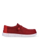 Náuticos de la marca Hey Dude, modelo WALLY STRECH. Exterior de los náuticos en tela color rojo. Interior de los náuticos en tela color rojo y plantilla acolchada y extraíble. Cierre de los náuticos Hey Dude con cordones elásticos y suela plana de goma. Estos náuticos Hey Dude WALLY STRECH, son el complemento perfecto para esta temporada, los podrás lucir con la máxima comodidad posible.
