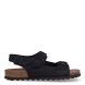 Sandalias de la marca Inter Bios, modelo LUFER. Sandalias elaboradas en piel color negro. Cierre con tripe hebilla, dos en pala y una en talón. Suela de goma plana. Estas sandalias Inter Bios LUFER es un complemento ideal para tus looks de temporada.