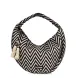 Bolso de la marca Kbas, modelo ZIG. Exterior en rafia multicolor con detalle de estampado en zigzag y logo frontal. Bolso Kbas con amplio compartimento interior, elaborado en textil color negro. Cierre con cremallera y feclos. Medidas: alto 24cm y ancho 38cm. Este bolso estilo hobo de la marca Kbas es ideal para llevarlo a todos lados esta temporada!