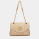 Bolso de la marca Binnari, modelo ELLA. Bolso elaborado en piel color platino con logo en la parte frontal. Interior con diferentes compartimentos y bolsillo con cremallera. Cierre del bolso con botón. Bolso con asa ajustable, de polipiel en el hombro y el resto de eslavones color oro viejo. Medidas del bolso: alto 16cm y ancho 26cm. Este bolso Binnari ELLA es un complemento ideal para tus looks.