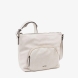 Bolso de la marca Matias Salva, modelo ALMERIA. Elaborado en piel color beig con un detalle en troquelado. Interior de forro textil con un bolsillo cerrado con cremallera. En la parte trasera tiene un bolsillo cerrado con cremallera. El asa es tipo bandolera y tiene corredera para su fácil ajuste en altura. DIMENSIONES: 25x24x11 cm. Bolso Matias Salva ALMERIA ideal para llevarlo a todos lados!