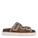 Sandalias Mou. modelo 10A. Estas elegantes sandalias bio est'an elaboradas de ante color marron con dos hebillas están fabricadas a mano con cuero de primera calidad y la característica costura de ganchillo de la marca. Este modelo cuenta con una ligera suela exterior de EVA y una plantilla acolchada de ante para mayor comodidad. Sandalias con plataforma de 3cm. Estas sandalias Mou 10A son ideales para esta temporada!