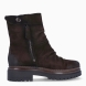 Botines de la marca MJUS, modelo CARMELINA. Botines en piel efecto corrugado y desgastado de color marrón oscuro. Puntera redonda y suela dentada con tacón de 3cm de altura para máxima comodidad. Cierre con cremallera. Botines MJUS CARMELINA, un complemento diseñado con estilo ubano, resistente para todo el día!