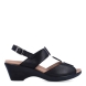 Sandalias de la marca PieSanto, modelo NIKITA. Exterior de las sandalias en piel color negro con detalle de brillantes en la pala. Interior de las sandalias en piel color marrón, con plantilla acolchada y extraíble para máxima comodidad. Cierre de las sandalias PieSanto con hebilla en el tobillo y cuña de 4cm de altura. Estas sandalias PieSanto NIKITA son un complemento ligero y perfecto para esta temporada. No te puede faltar en el armario.