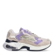 Deportivas de la marca Premiata, modelo SHARKYD. Exterior de las deportivas en ante y piel efecto rejilla color beig con detalle del logo en color dorado y aplicaciones ante color lila. Interior de las deportivas en piel color blanco. Cierre de las deportivas Premiata con cordones. Deportivas con cuña de 4cm de altura. Estas deportivas Premiata SHARKYD son un complemento ideal para tu armario de temporada!