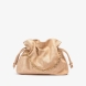 Bolso pequeño de la marca UNISA, modelo ZELORA. Bolso tipo saco fabricado en piel color platino. Tiras acolchadas al tono para fruncirlo y cierre con imán. Cadena corta metálica y bandolera de crossbag al tono. El ZELORA de Unisa es perfecto para cualquier situación. Medidas: 23cm x 28cm x 7cm. Bolso ideal para llevarlo a todos lados!